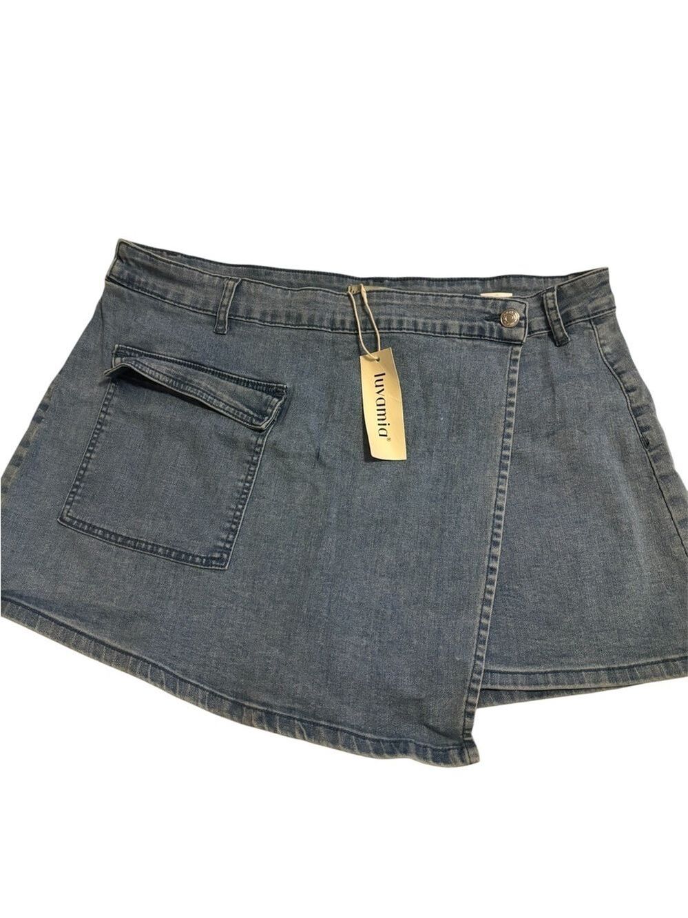 Blue Denim Mini Skirt Short Stylish - Picture 4 of 9